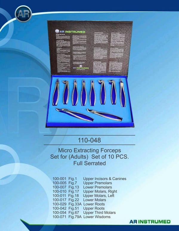 Extracting Forceps Set for (Adults) Set of 10 PCS Full Serrated