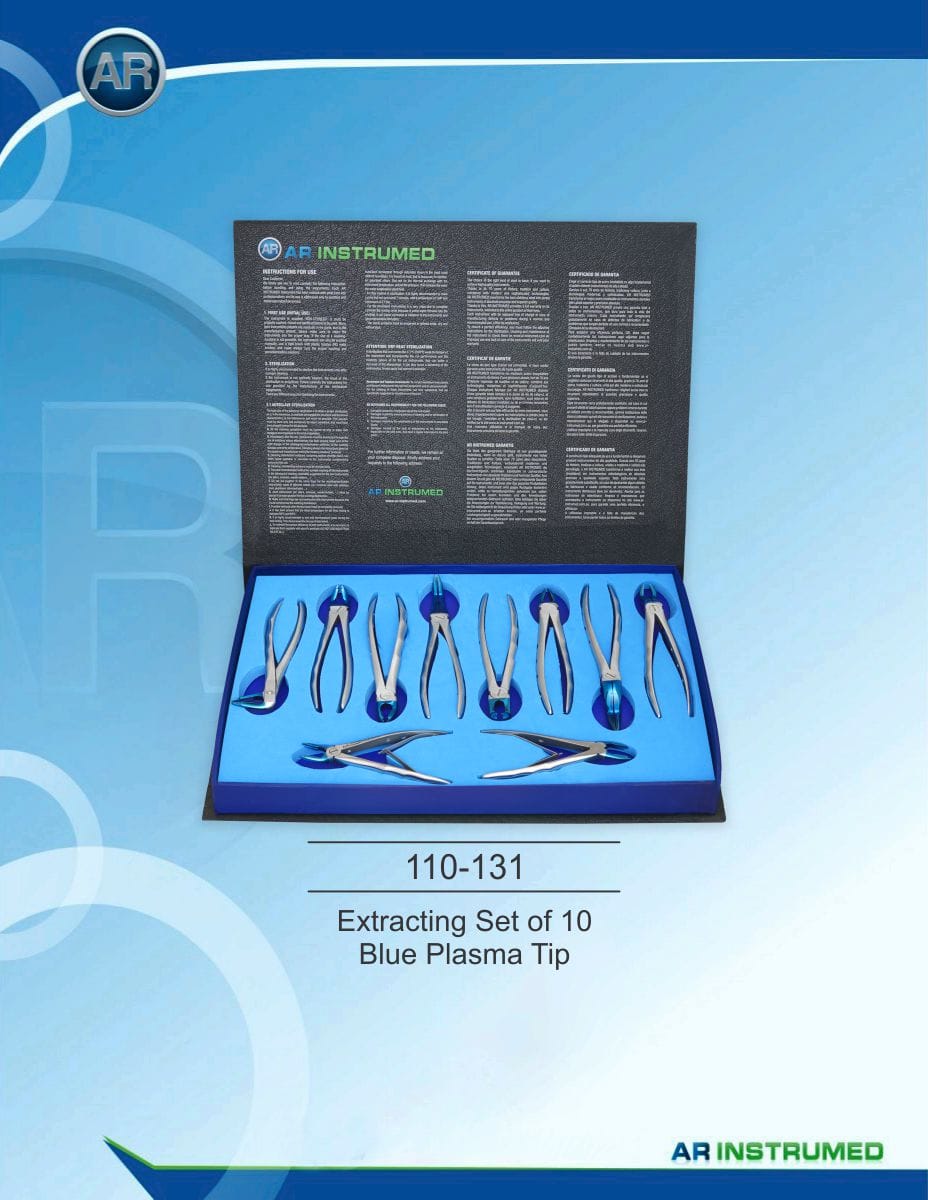 Extracting Forceps Set of 10 Blue Plasma Tip – AR Instrumed, Extraktionszangen