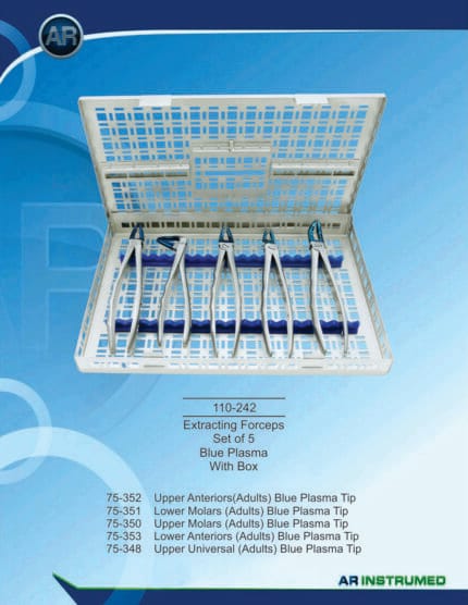 Extracting Forceps Set of 5 Blue Plasma With Box – AR Instrumed, Extraktionszangen