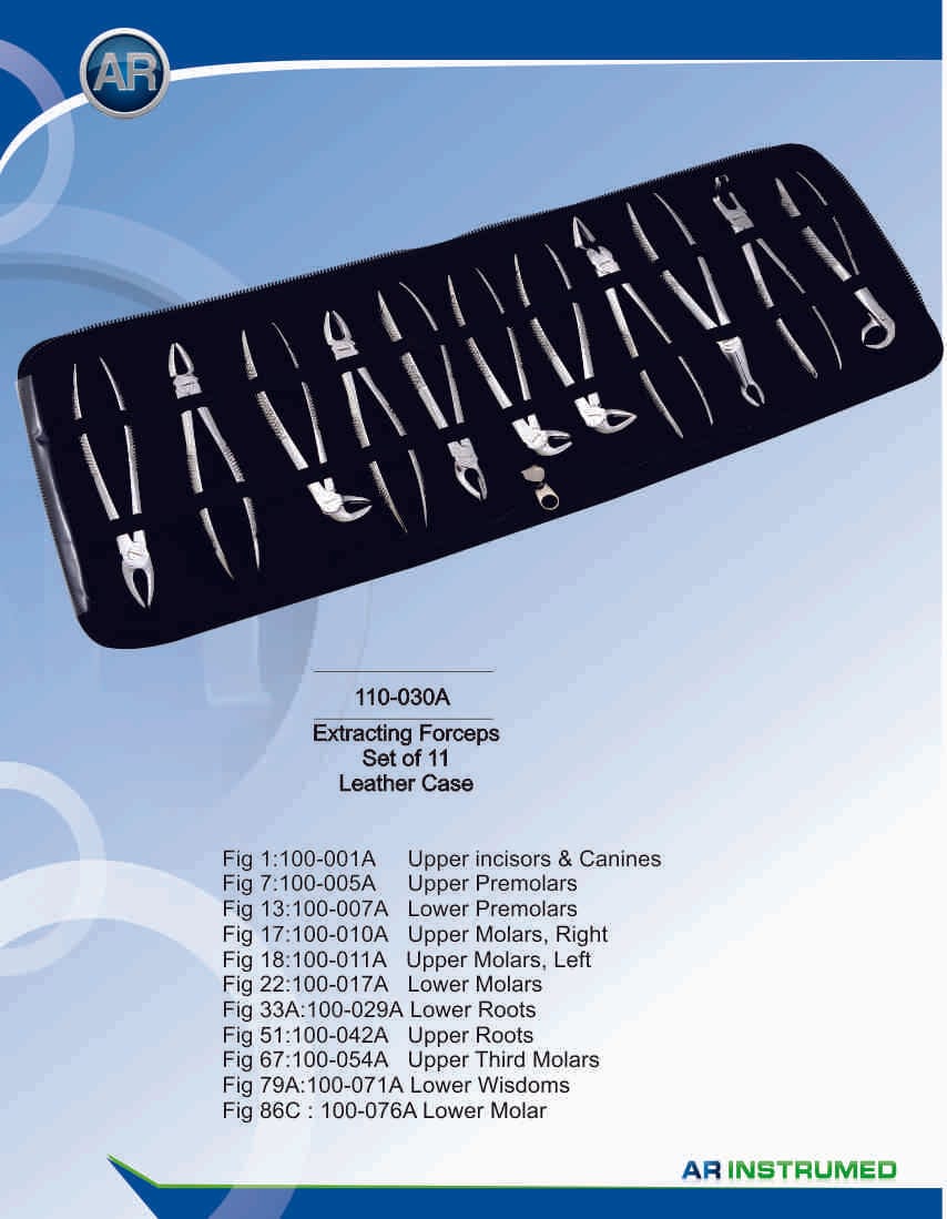 Extracting Forceps Standard Set of 11 Leather Case – AR Instrumed, Extraktionszangen