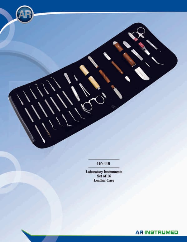 Laboratory Instruments Set of 16 Leather Case