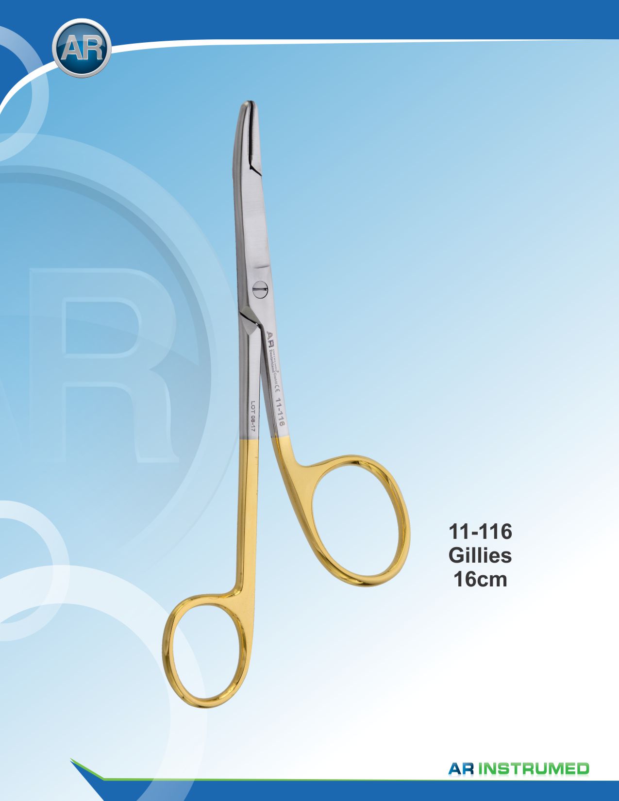 Gillies Needle Holder 16cm – AR Instrumed, Scissors & Needle Holders