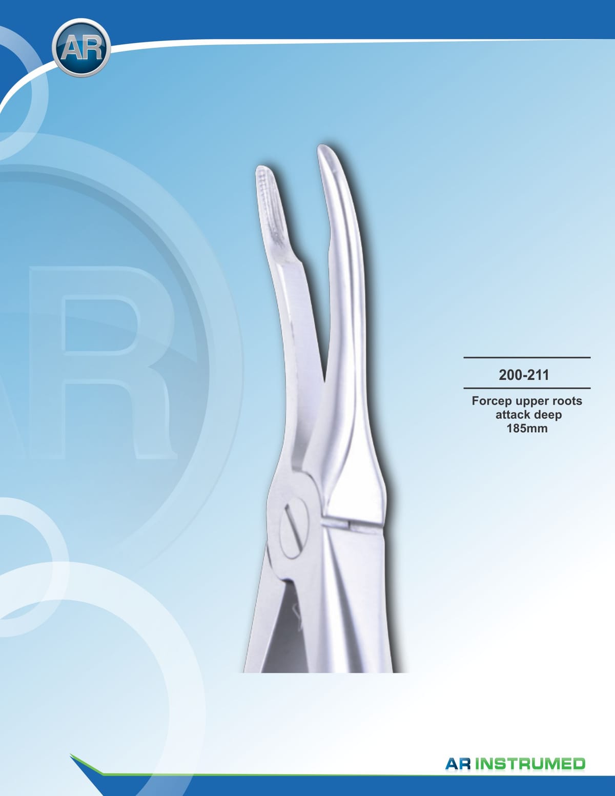 Forcep Upper Roots Attack Deep 18.5cm – AR Instrumed, Extraction Forceps