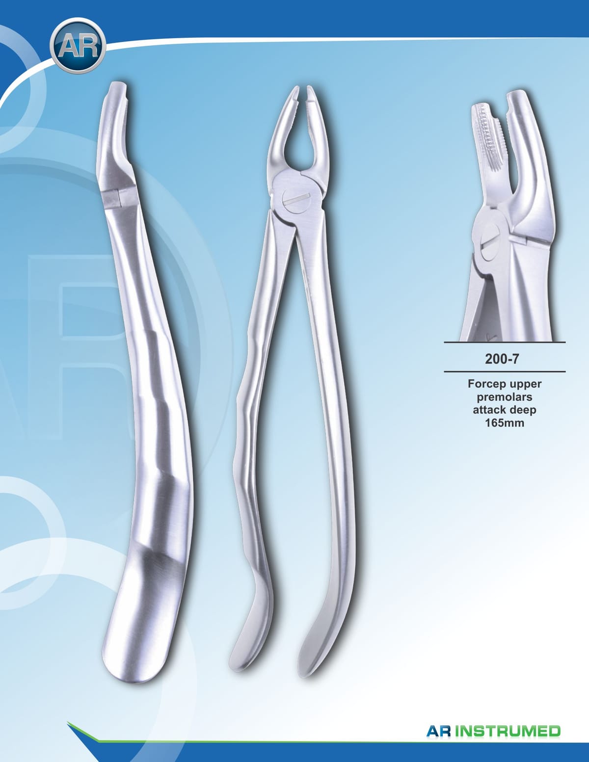 Forcep Upper Premolars Attack Deep 16.5cm – AR Instrumed, Extraction Forceps