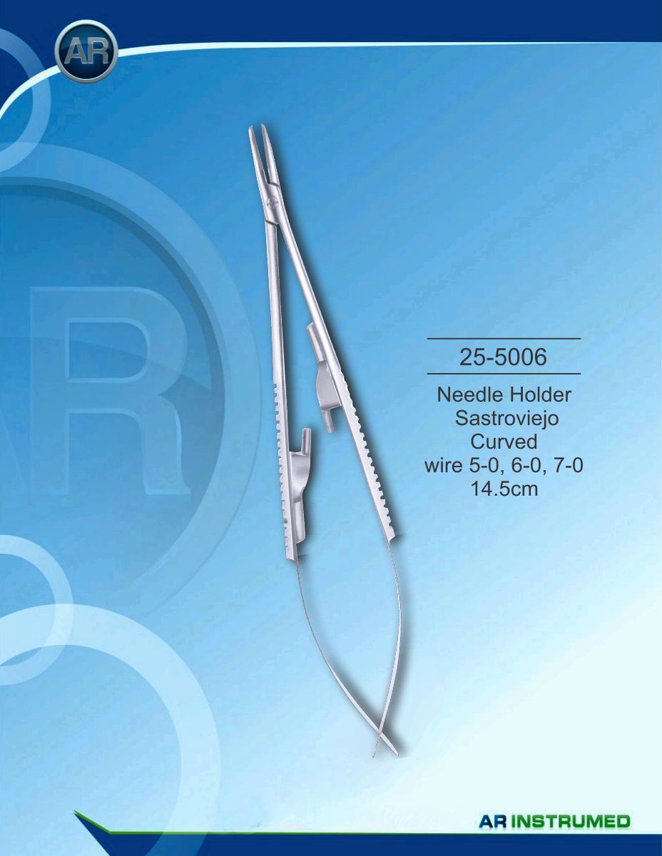 Needle Holder Castroviejo Curved wire 5-0, 6-0, 7-0 14.5cm