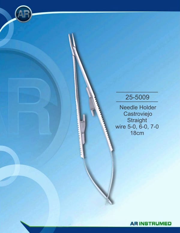 Needle Holder Castroviejo Straight wire 5-0, 6-0, 7-0 18cm