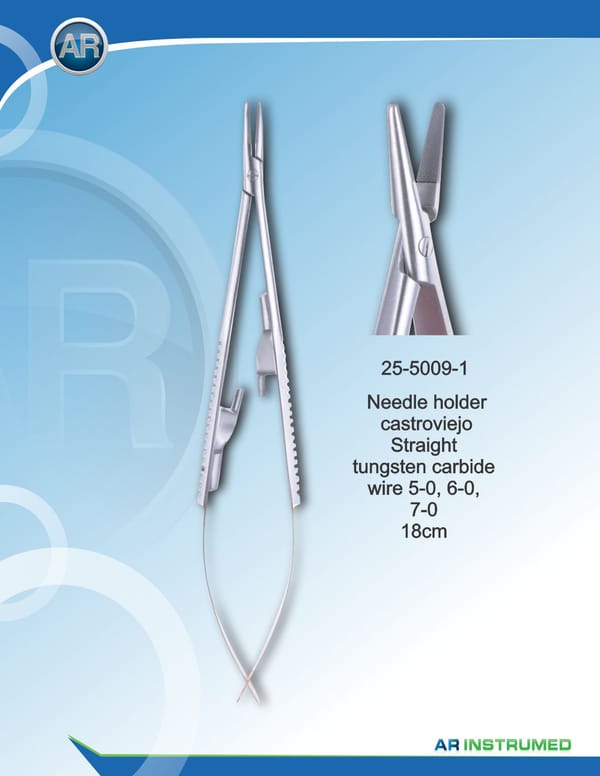 Needle Holder Castroviejo Straight Wire 5-0,6-0,7-0 18cm