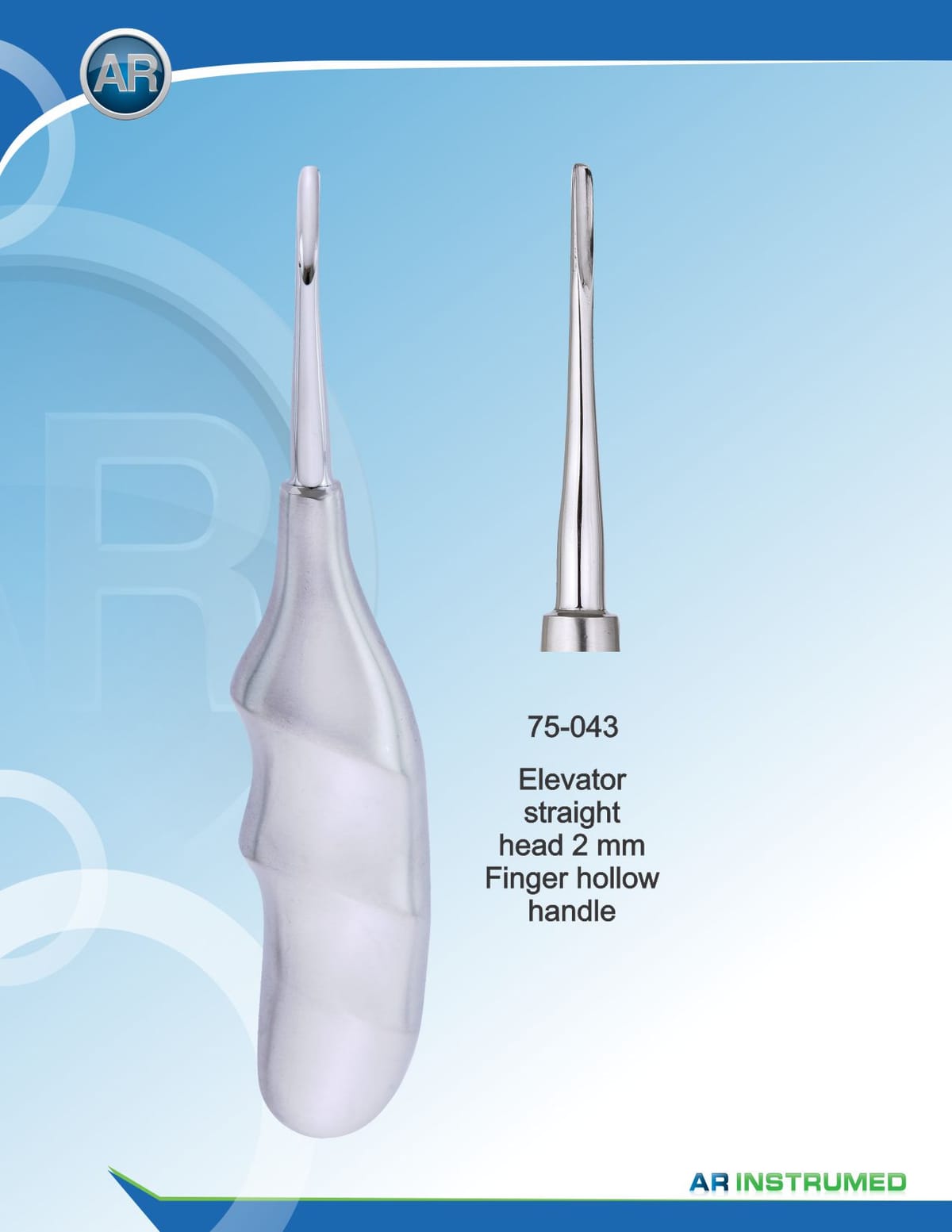 Elevator Straight Head 2mm Finger Hollow Handle – AR Instrumed, Wurzelheber