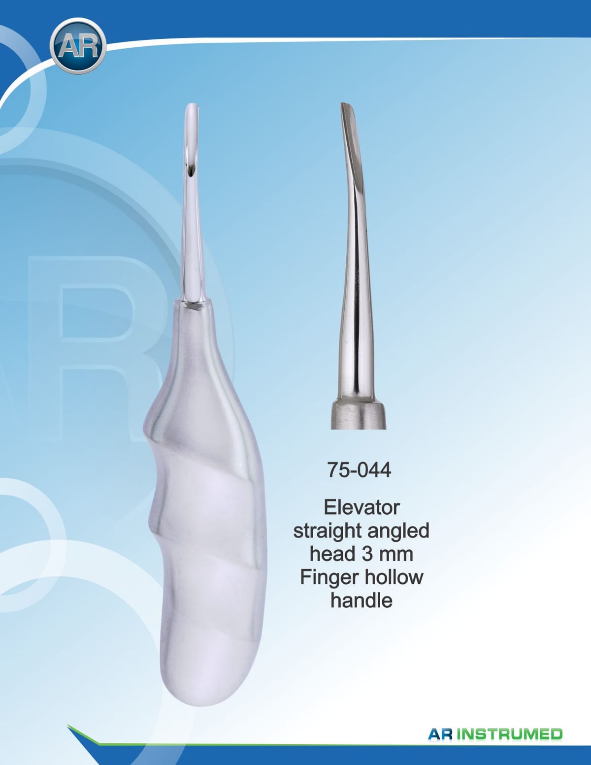 Elevator Straight Angled Head 3mm Finger Hollow Handle – AR Instrumed, Wurzelheber