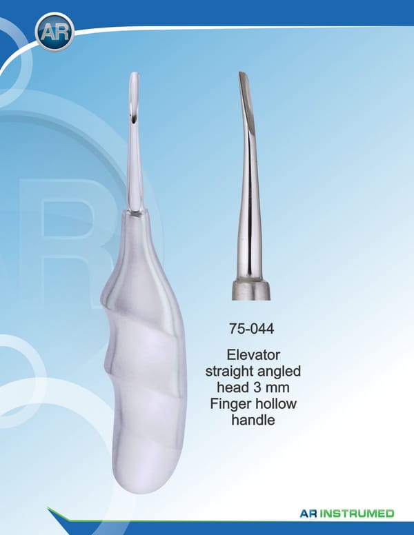 Elevator Straight Angled Head 3mm Finger Hollow Handle