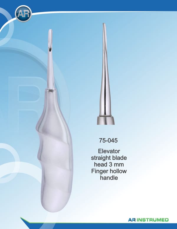 Elevator Straight Blade Head 3mm Finger Hollow Handle