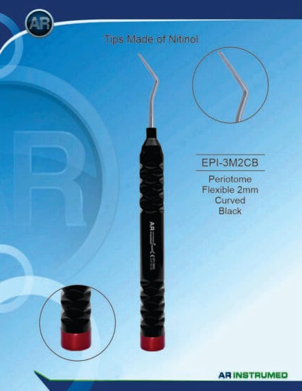 Periotom flexibel 2 mm gebogen schwarz (EPI-3M2CB)