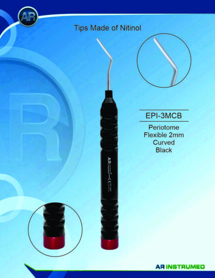 Periotom flexibel 2 mm gebogen schwarz – AR Instrumed, Elevators