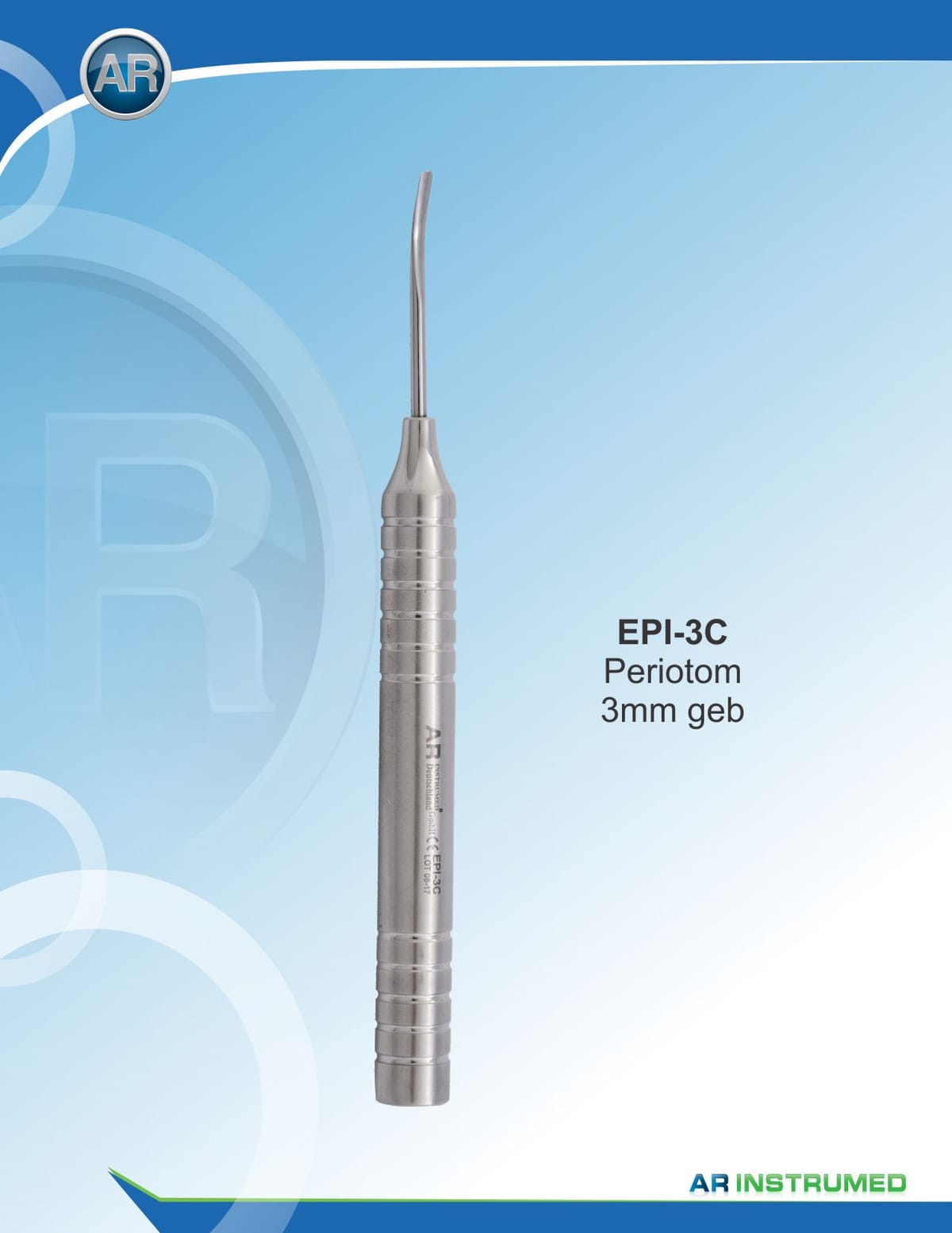 Periotome Flexible 3mm Curved – AR Instrumed, Surgical Instruments