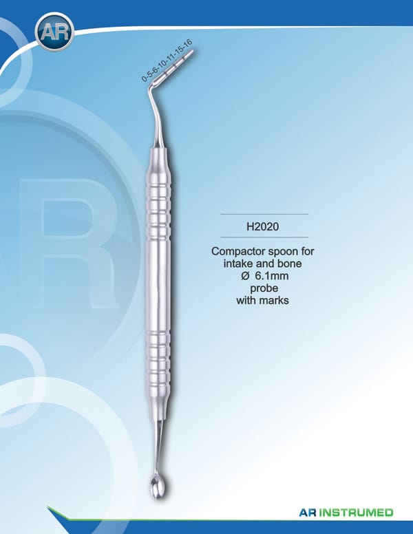 Compactor Spoon for Intake and Bone 6.1mm Probe with Marks