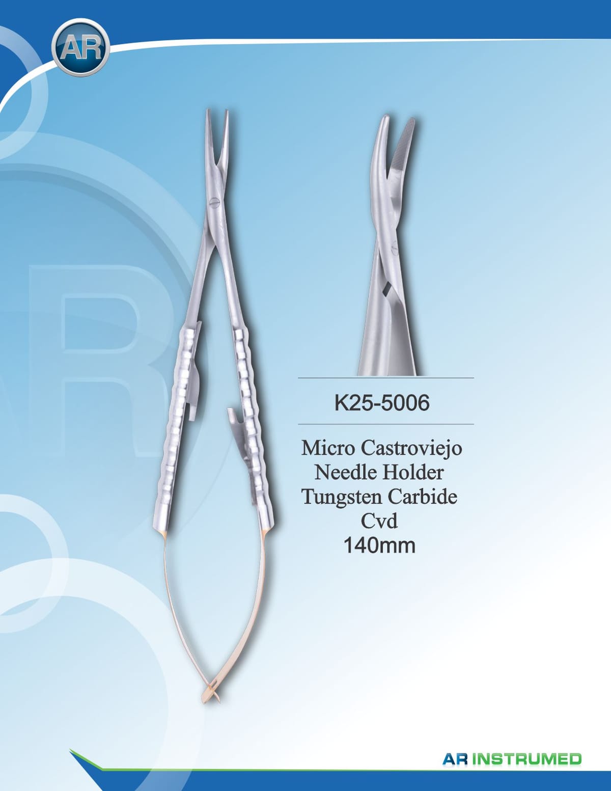 Micro Castroviejo Needle Holder Curved 14cm – AR Instrumed, Surgical Instruments