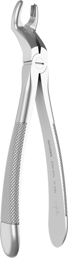 OK-Weisheitszähne links - 18,3 cm - mit geriffelten Spitzen 0100-67/L