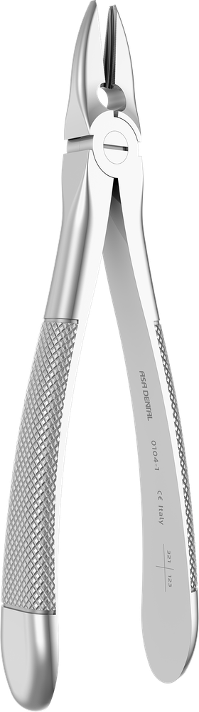Universal-Extraktionszange für OK-Frontzähne - 17.2 ± 0.2 cm - mit geriffelten Spitzen 0104-1