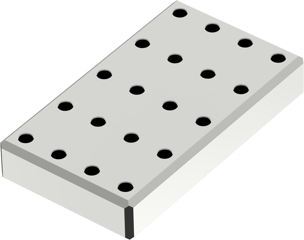 portapunte per sindesmotomi, 20 fori - 70x40x12 mm