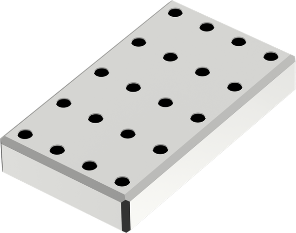 portapunte per sindesmotomi, 20 fori - 70x40x12 mm