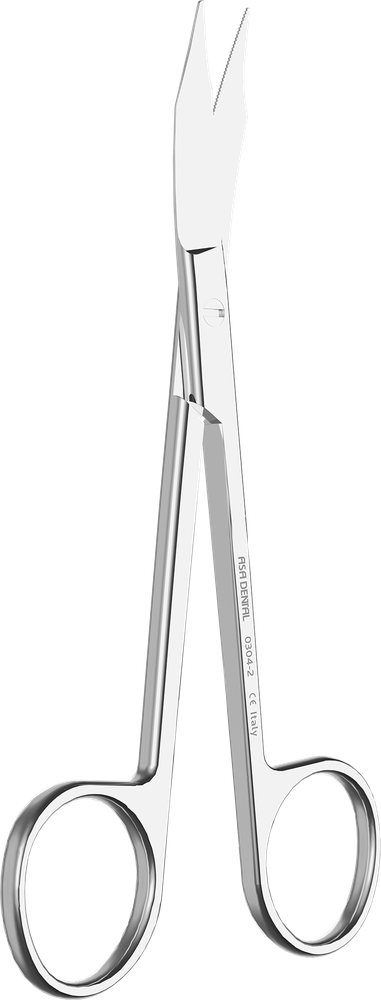 Zahnfleischschere - gebogen, einseitig gezahnt - 13 cm 0304-2 – ASA Dental S.p.A. Uninominale, Surgical Instruments