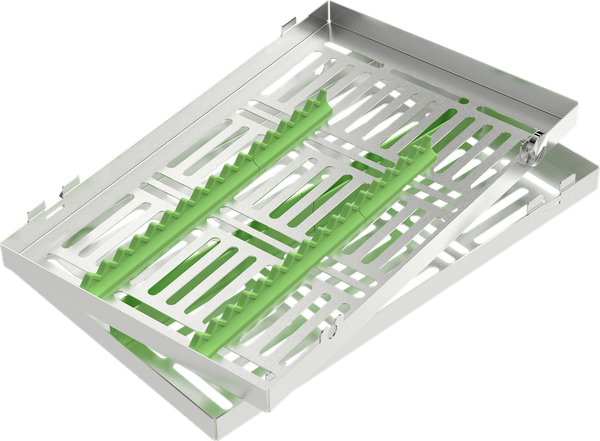 Grün - LARGE 288x182x34 mm - für 15 Instrumente mit Silikon-Schiene 2770-2V