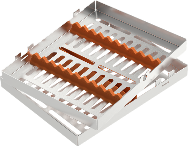 Orange - MEDIUM 182x144x34 mm - für 10 Instrumente mit Silikon-Schiene 2771-1A
