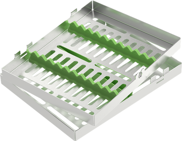 Grün - MEDIUM 182x144x34 mm - für 10 Instrumente mit Silikon-Schiene 2771-1V