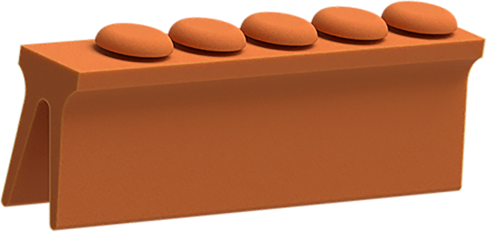Orange - Silikon-Schiene für 5 Instrumente 2771-GA – ASA Dental S.p.A. Uninominale