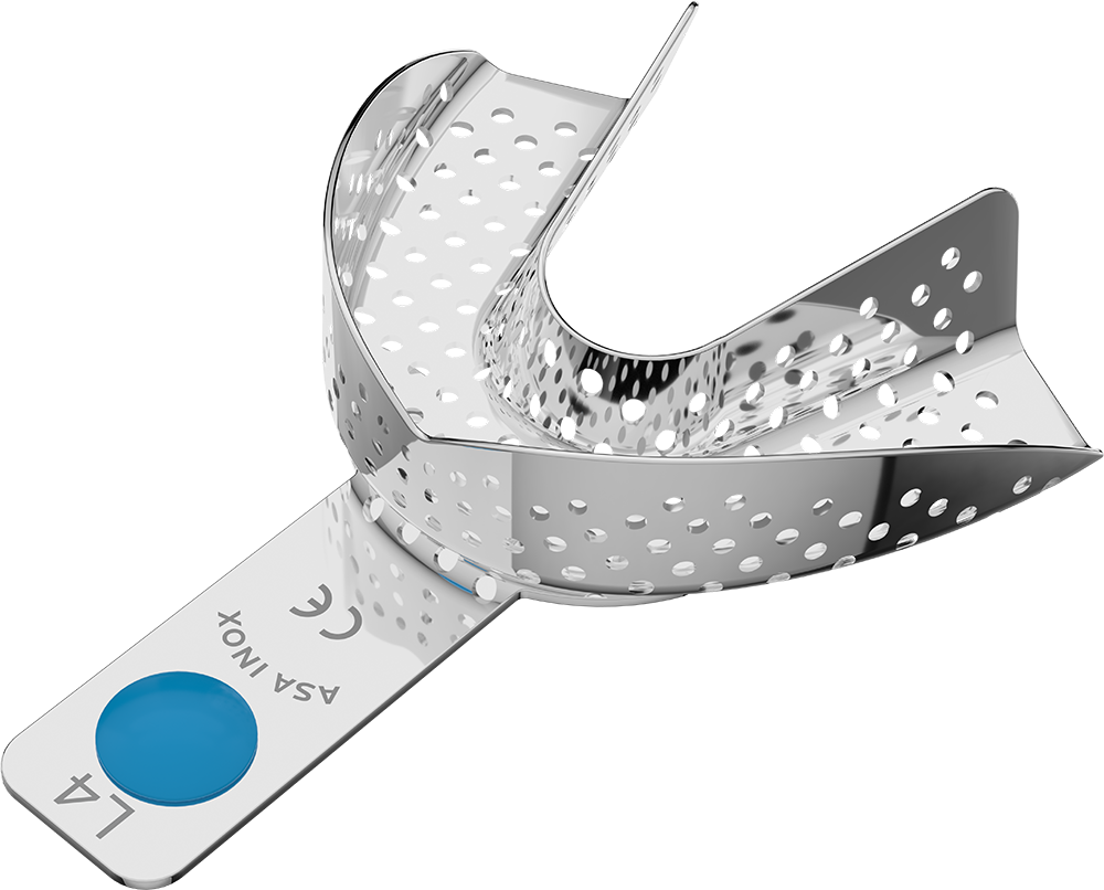Perforiert, Edelstahl - Retentionsrand - UK - M 2801-L4 – ASA Dental S.p.A. Uninominale, Abdrucklöffel