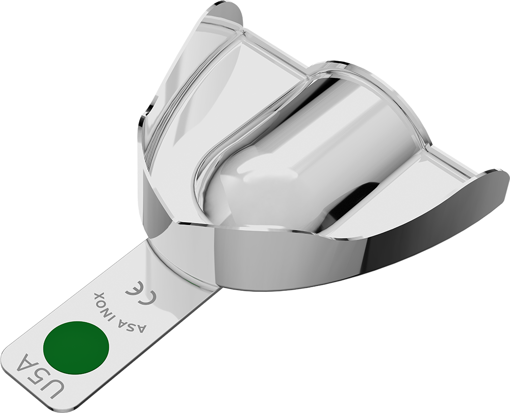 Nicht perforiert, Edelstahl - ANATOMISCH GEFORMT - Retentionsrand - OK - L 2802-U5A – ASA Dental S.p.A. Uninominale