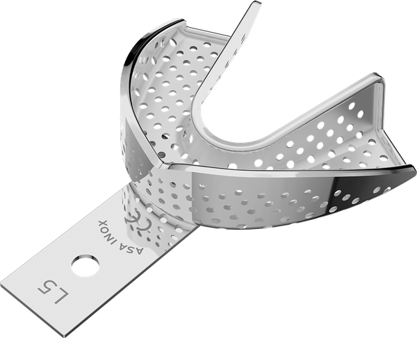 Perforiert, Edelstahl - PERMA-LOCK high grip - größerer Retentionsrand und intern mit Satineffekt, Abformmaterial hält ohne Haftmittel - UK - L 2804S-L5