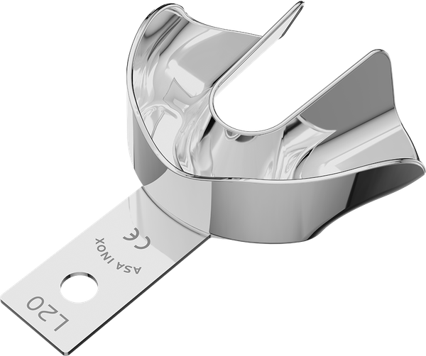 Nicht perforiert, Edelstahl - anterior, bezahnt - Retentionsrand - UK - L 2810-L20