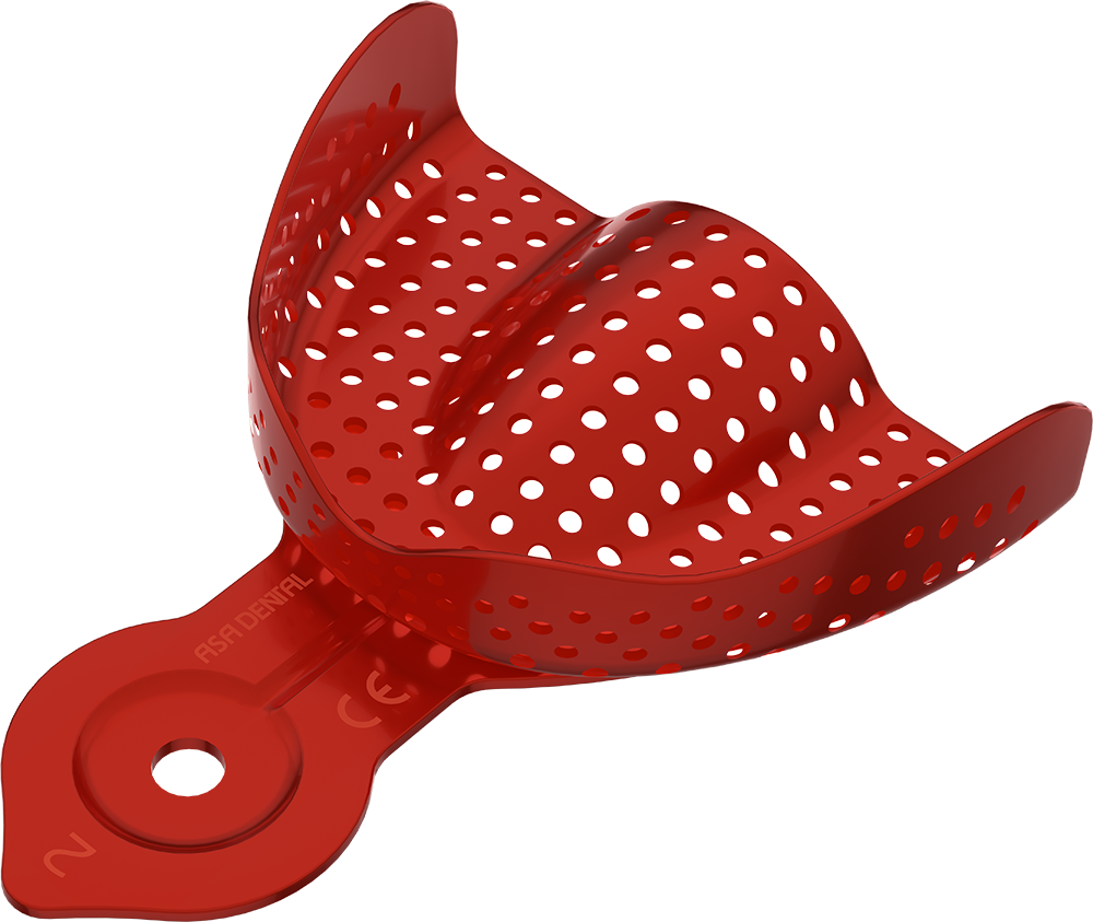 Aluminium perforiert mit Farb-Markierung - für Implantologie - OK - M 2814-U2 – ASA Dental S.p.A. Uninominale, Impression Trays