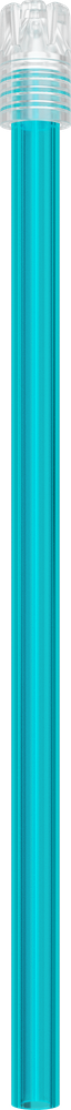 Multicolor - ABNEHMBARE KAPPE - cyanblaues Röhrchen, transparente Kappe - 13 cm 2900E-ZT13
