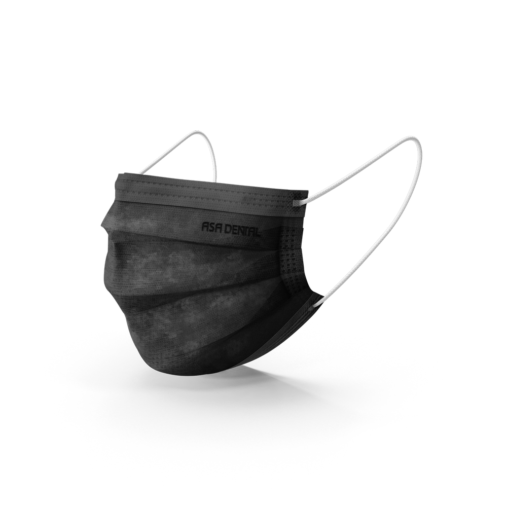 Chirurgische Gesichtsmasken - Schwarz - Mundschutzmaske mit Gummiband 3450E-N – ASA Dental S.p.A. Uninominale