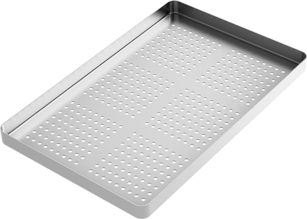 Instrumenten-Tablett perforiert - LARGE - Silber - 284x183x17 mm AL2721-LA – ASA Dental S.p.A. Uninominale, Trays, Sterilcontainer und Zubehör