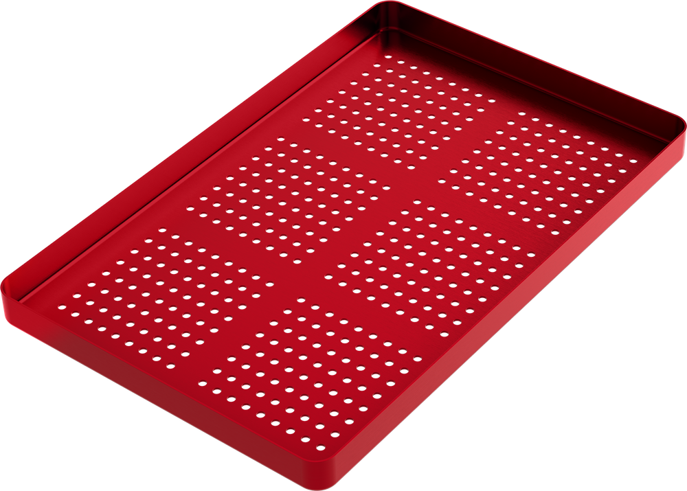 Instrumenten-Tablett perforiert - LARGE - Rot - 284x183x17 mm AL2721-LR – ASA Dental S.p.A. Uninominale, Trays, Sterilcontainer und Zubehör