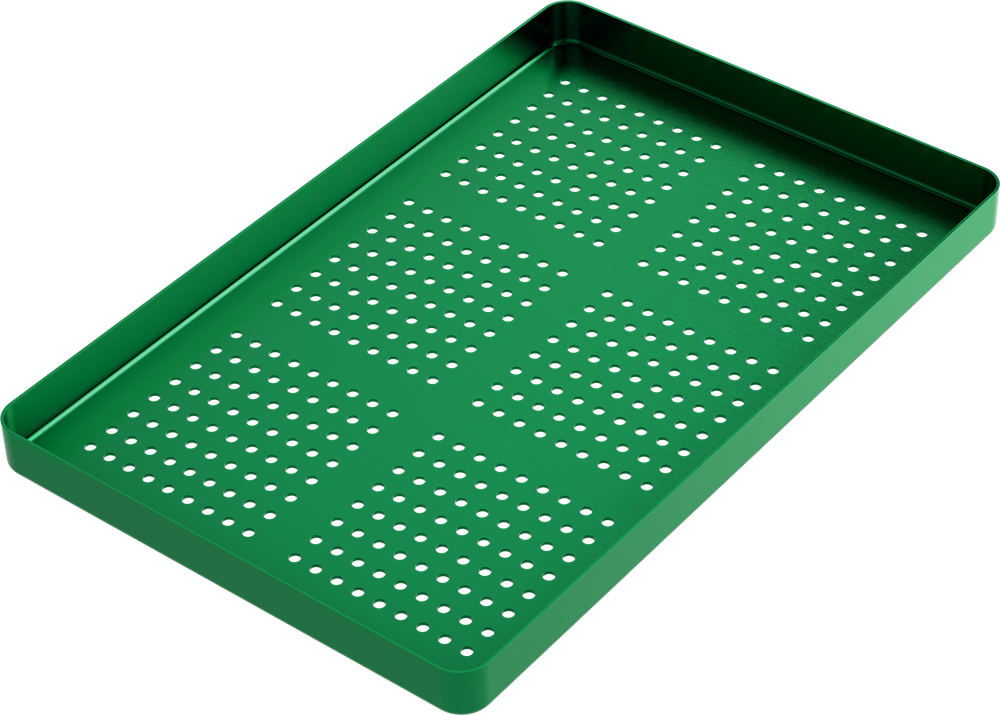 Instrumenten-Tablett perforiert - LARGE - Grün - 284x183x17 mm AL2721-LV – ASA Dental S.p.A. Uninominale, Trays, Sterilcontainer und Zubehör