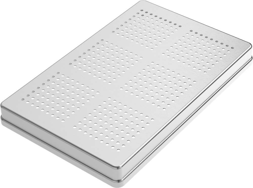 Instrumenten-Tablett perforiert - Deckel - Silber - 288x187x29 mm AL2721-UA – ASA Dental S.p.A. Uninominale