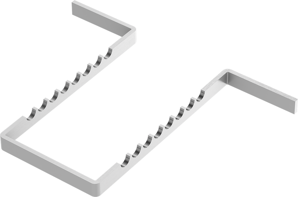 Aluminium-Schiene - Schiene für 8 Instrumente AL2731-1 – ASA Dental S.p.A. Uninominale, Trays, Sterilization Containers and Accessories