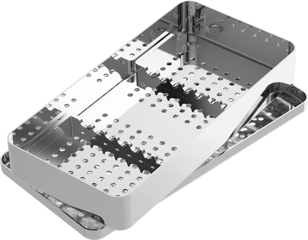 Instrumentenhalter gelocht mit Schiene - 7 Instrumente - MEDIUM 200x100x30 mm S2702 – ASA Dental S.p.A. Uninominale