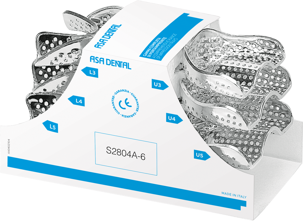 Abformlöffel-Set, 6-teilig - anatomisch geformt - perma-lock S2804A-6 – ASA Dental S.p.A. Uninominale, Impression Trays