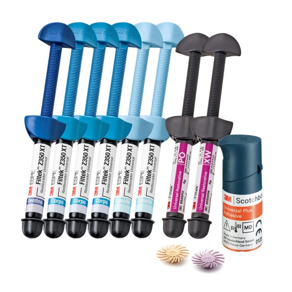 Restaurador Universal 3M™ Filtek™ Z350 XT + Adesivo 3M™ Scotchbond™ Plus + 3M™ Filtek™ Supreme Flowable + Restaurador 3M™ Filtek™ One Bulk Fill HB004816185