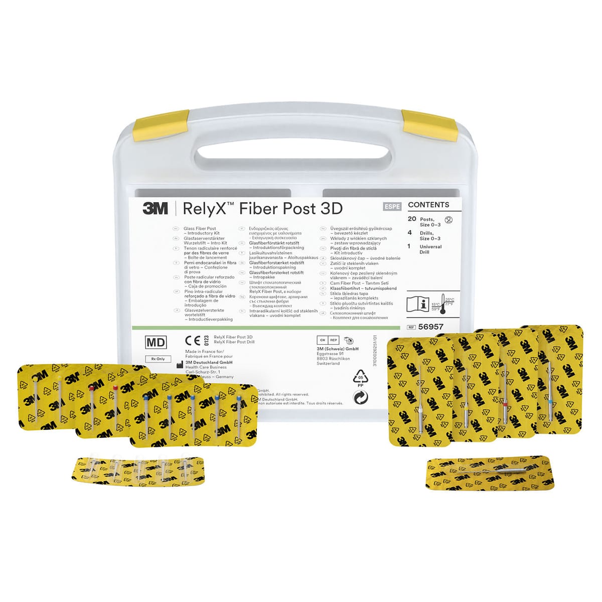 3M™ RelyX™ Fiber Post 3D Glasfaserverstärkter Wurzelstifte Intro Kit 56957 – solventum, Metallfreie Wurzelstifte