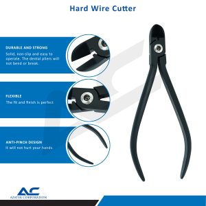Hard Wire Cutter, Straight Hard Wire Cutter, Angled 15 ° (Black) – ARCK CARE UK LTD, Orthodontic Pliers & Instruments