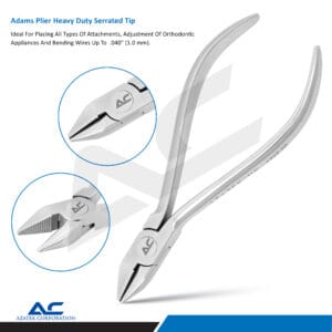 Adams Plier Heavy Duty with Serrated Tip, Adam Universal Pliers – Precision Orthodontic Tool