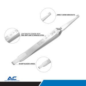 Direct Bond Bracket Tweezer with Blade, 13.5cm – Precision Orthodontic Tool – ARCK CARE UK LTD, Zangen