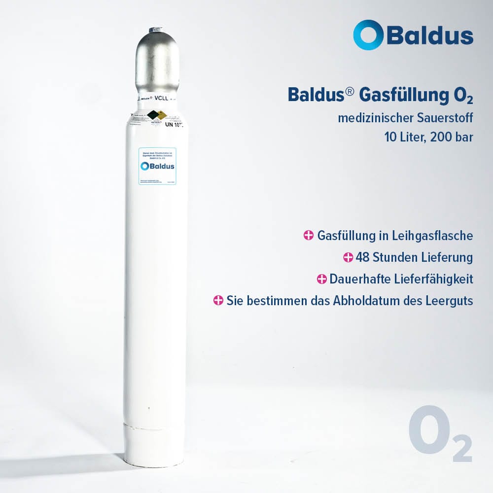 Gasfüllung: Sauerstoff (O2) med. 200 bar – Baldus Sedation GmbH & Co. KG, Sonstige Geräte