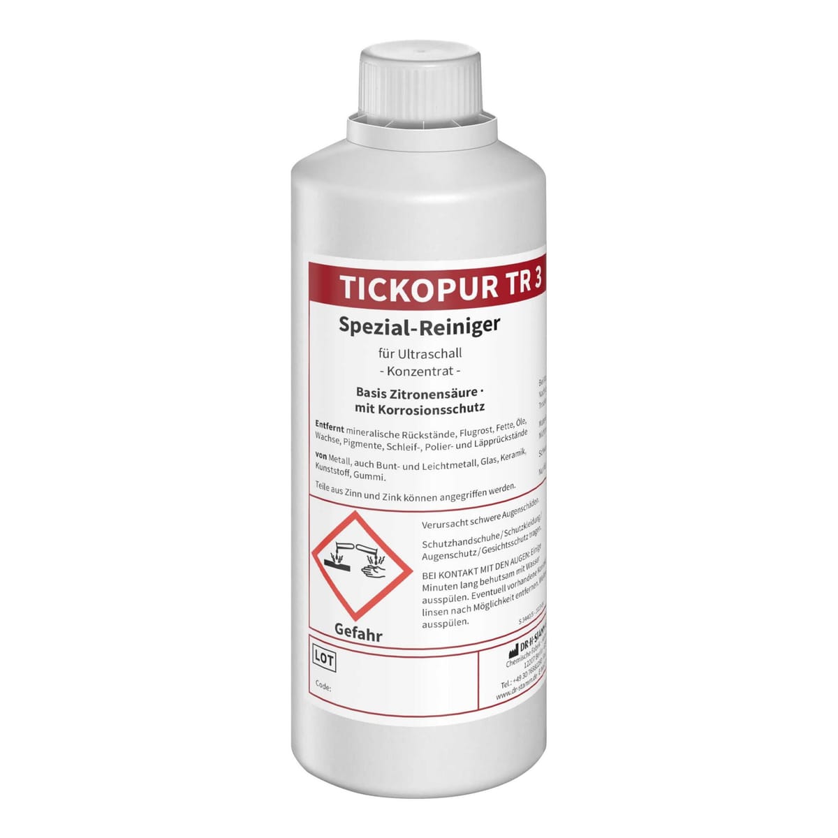 TICKOPUR TR 3 Ultrasonic cleaner based on citric acid, concentrate – Bandelin electronic GmbH & Co. KG, Other Disinfectants / Cleaning Agents